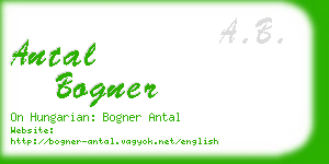 antal bogner business card